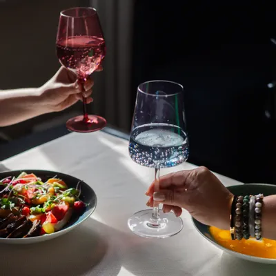 Glass - Vida Mist Colored Wine Glass - 6 pieces 400 ml - PEKALLA CRISTAL GLASS