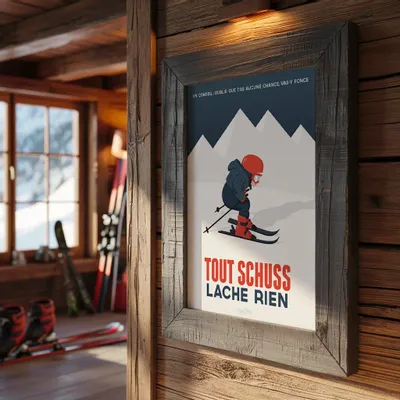Affiches - Affiche encadrée "Tout Schuss" - COSYNÉVÉ - MOUNTAIN POSTERS