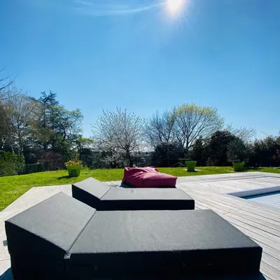 Piscines - Double bed Jung | Lit de piscine COZIP | 180x140xh20 cm - Arrondie h16xp29xL88cm - COZIP