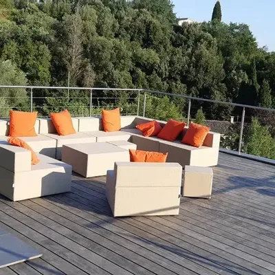 Piscines - SERENA | Pouf extérieur COZIP | 80x80xh40 cm - COZIP