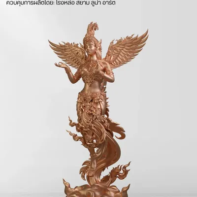 Sculptures, statuettes et miniatures - SIAM LUNAR ART - L'ange d'Himmapan - SIAM LUNAR ART