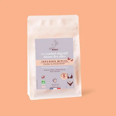 Coffee and tea - Organic Digestion Herbal Tea - Ritual No. 8 - BULK - 60 g = 40 cups mi - PRÈS DES REINES