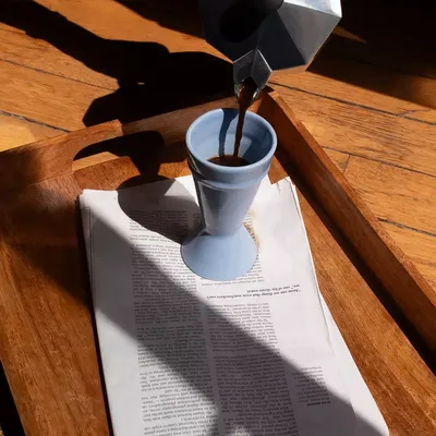 Objets de décoration - Nouveau Mazagran - Bleu - Tasse à café minimaliste, réinventée - ATELIER MAISON QUATRE