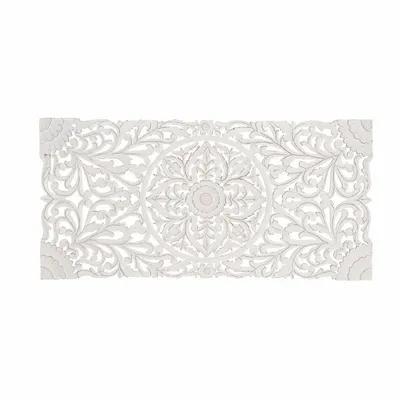 Beds - Antique White Hand Carved Headboard - GINER Y COLOMER