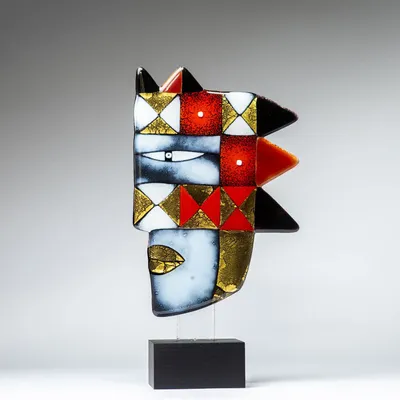Art glass - Golden Head - GLASS STUDIO HABRAT