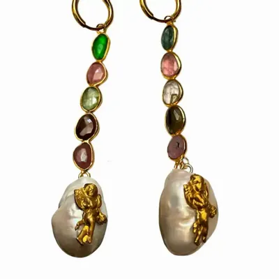 Bijoux - Boucles d'oreille Barocco Tourmaline - Paire - FASCINATO