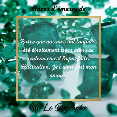 Customizable objects - 40 Years: Emerald Anniversary Digraph - LE DIGRAPHE