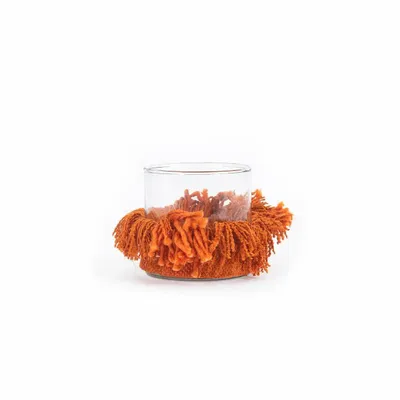 Candlesticks and candle holders - The Oh My Gee Candle Holder - Rust Velvet - S - BAZAR BIZAR LIVING