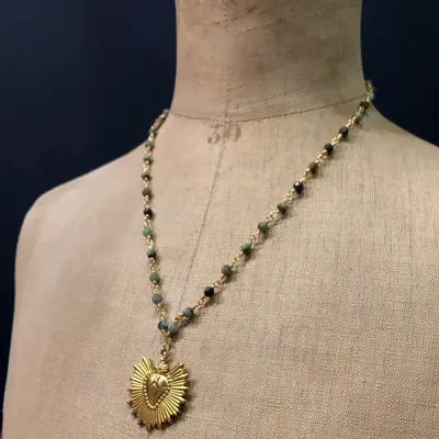 Jewelry - Necklace Benvolio -  Green Stones - FASCINATO