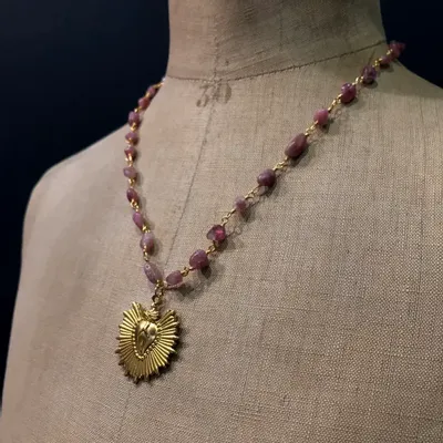 Jewelry - Necklace Benvolio - Rhodonite Stones - FASCINATO