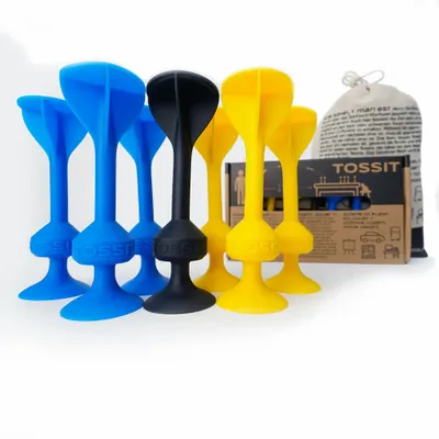 Jouets enfants - TOSSIT Jeu Fléchette Ventouse, Bleu Jaune, Starter Pack - TOSSIT