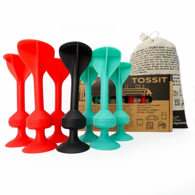 Jouets enfants - TOSSIT Jeu Fléchette Ventouse, Rouge Cyan, Starter Pack - TOSSIT
