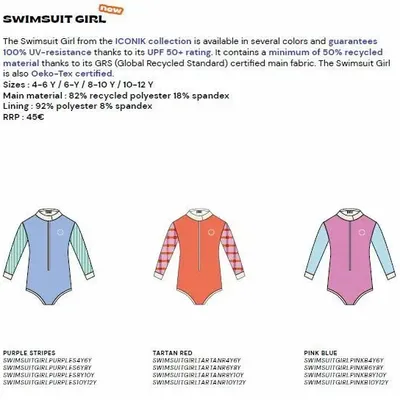Children's fashion - Ki ET LA ANTI UV SWIMSUIT GIRL - KI ET LA