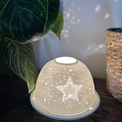 Decorative objects - Photophore porcelaine étoile - LA COMMANDERIE