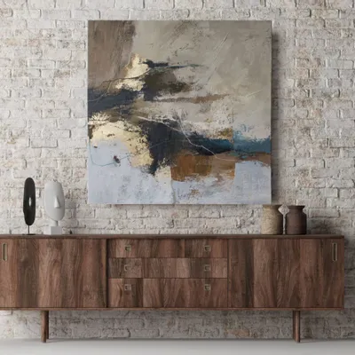 Office design and planning - « Flight » Series of handmade textured abstract paintings - MATISS ART STUDIO