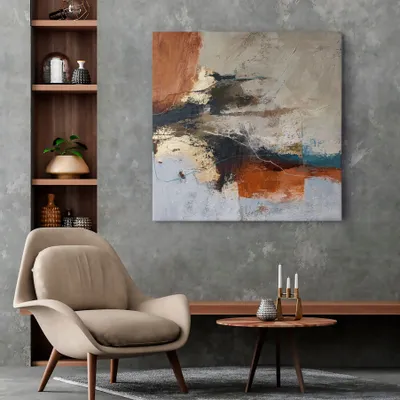 Office design and planning - « Flight » Series of handmade textured abstract paintings - MATISS ART STUDIO