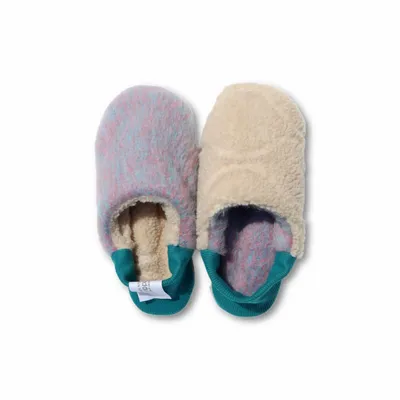 Chaussettes - JAPAN MADE Reversible room shoes / Melange Shaggy × Quilting Boa - MERIPPA