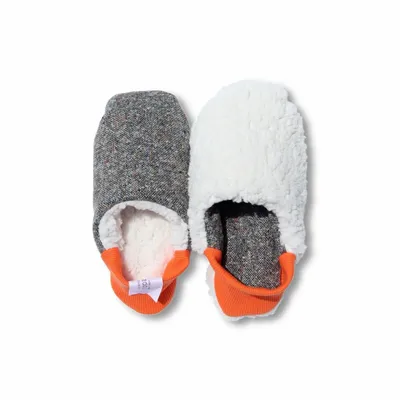 Chaussettes - JAPAN MADE Reversible room shoes / Hopping Nep Tweed × Sheep Boa - MERIPPA