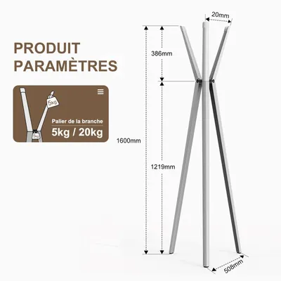Shelves - KAPANOU Coat Rack on Legs AAA01-grey - KAPANOU