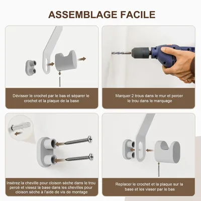 Etagères - KAPANOU Peinture murale au crochet  AAA03-Grey - KAPANOU