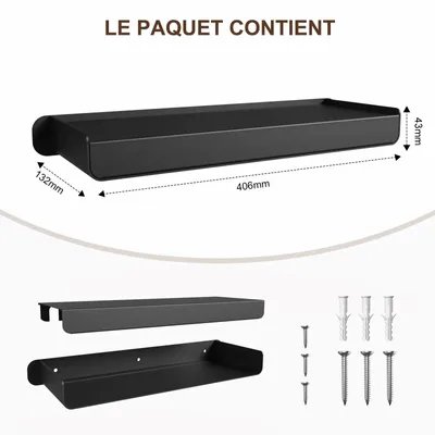 Shelves - KAPANOU Wall Shelves Storage AAA06-Black - KAPANOU