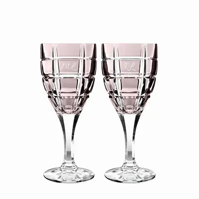 Cristallerie - Vaso II Verres à vin en cristal modernes Slate avec les initiales - 2 pièces 300 ml - PEKALLA CRISTAL GLASS