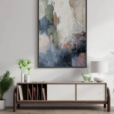 Aménagements pour bureau - « Brume » Série de peintures abstraites texturées faites à la main - MATISS ART STUDIO