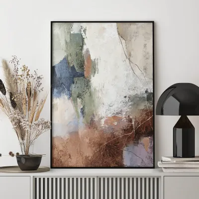 Aménagements pour bureau - « Brume » - Série de peintures abstraites texturées faites main - MATISS ART STUDIO