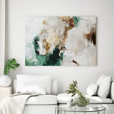 Aménagements pour bureau - «Green Avalanche»Série peintures abstraites texturées faites à la main - MATISS ART STUDIO