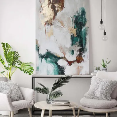 Aménagements pour bureau - « Green flux» Série de peintures abstraites texturées faites à la main - MATISS ART STUDIO