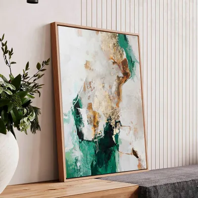 Aménagements pour bureau - «Green flow» Série de peintures abstraites texturées faites à la main - MATISS ART STUDIO