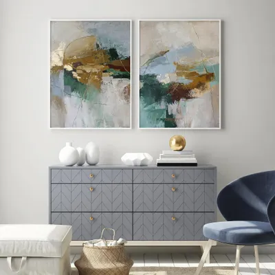 Aménagements pour bureau - « Cliff » Série de peintures abstraites texturées faites à la main - MATISS ART STUDIO