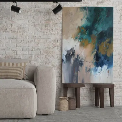 Aménagements pour bureau - « Influence » Série de peintures abstraites texturées faites à la main - MATISS ART STUDIO