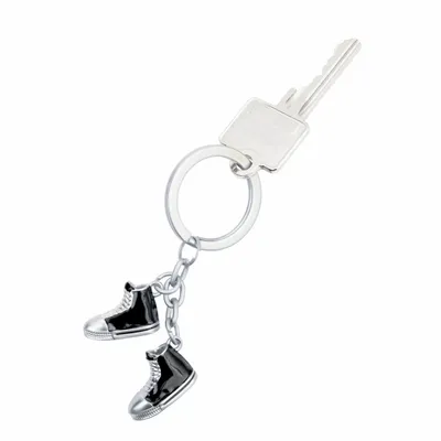 Gifts - Keyring with 2 pendants: black mini ,,CHUCKS'' - TROIKA GERMANY