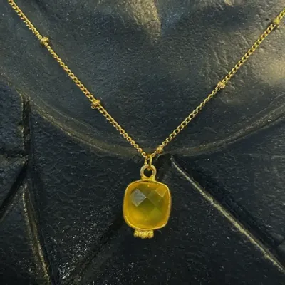 Jewelry - Necklace Byzance Citrine Gold Plated - FASCINATO