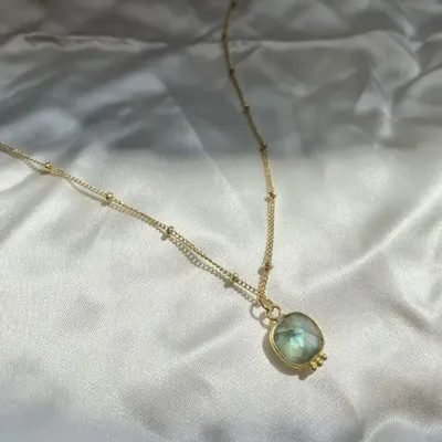 Bijoux - Collier Byzance - Plaqué Or - Labradorite - FASCINATO