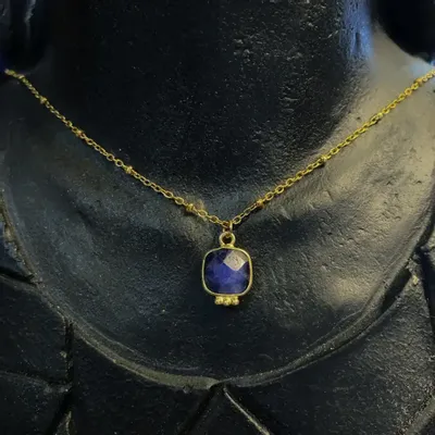 Jewelry - Necklace Byzance Lapis Lazuli - Gold Plated - FASCINATO