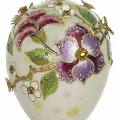 Christmas garlands and baubles - Translucent Apple Blossom Egg - GLITTERLAB