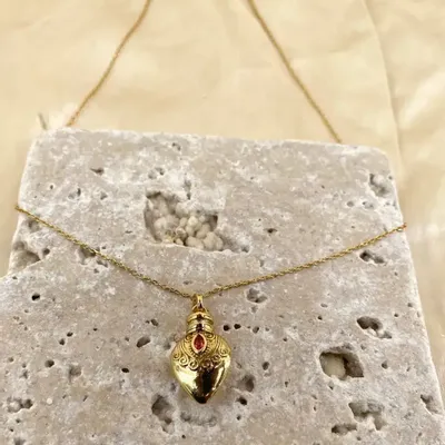 Jewelry - Necklace Drop Red - Gold Plated - FASCINATO