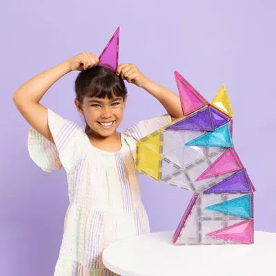 Toys - CONNETIX 56 Piece Glitter Unicorn Pack - CONNETIX