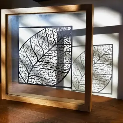 Autres décorations murales - Paper Cut Noir - Découpe Artisanale - NERVURES - LUMBRA BY PELLAS