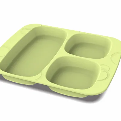Repas pour enfant - Assiette compartimentée naturelle enfant Vert Pistache - TABLE & NATURE