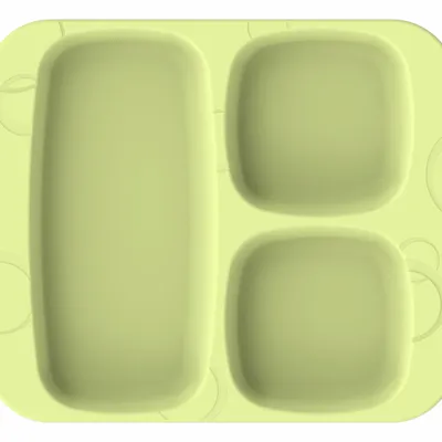 Repas pour enfant - Assiette compartimentée naturelle enfant Vert Pistache - TABLE & NATURE