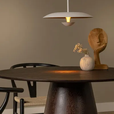 Hanging lights - Lucide KENNETH - Pendant Light - Ø 80 cm - LED Dim. - 1x22W - White - LUCIDE