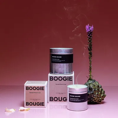 Bougies - DAMASK ROSE & OUD I Bougie parfumée, 520gr - BOOGIE BOUGIE