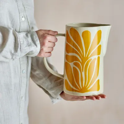 Carafes - Fauni Jug, Yellow, Stoneware - BLOOMINGVILLE MULTIBRAND HOUSE