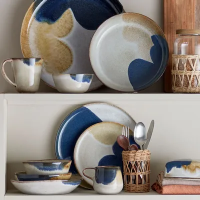 Platter and bowls - Jules Dinnerware Set, Grey, Stoneware - BLOOMINGVILLE MULTIBRAND HOUSE