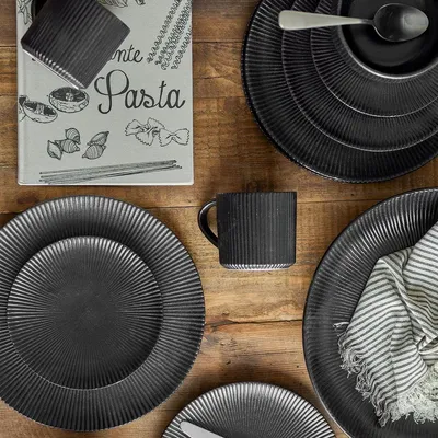 Platter and bowls - Neri Dinnerware Set, Black, Stoneware - BLOOMINGVILLE MULTIBRAND HOUSE