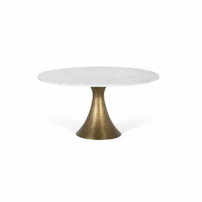 Coffee tables - Round coffee table with marble top and aluminum structure - GINER Y COLOMER