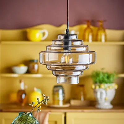 Plafonniers - Ilua Lampe à suspension, Marron, Verre - BLOOMINGVILLE MULTIBRAND HOUSE